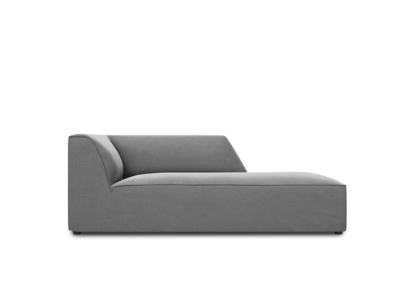 Sezlong living dreapta 1 loc, Ruby, Micadoni Home, BL, 180x93x69 cm, catifea, gri - imagine 7